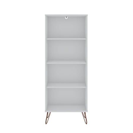 Manhattan Comfort Rockefeller Bookcase 1.0, White 139GMC1